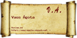 Vass Ágota névjegykártya